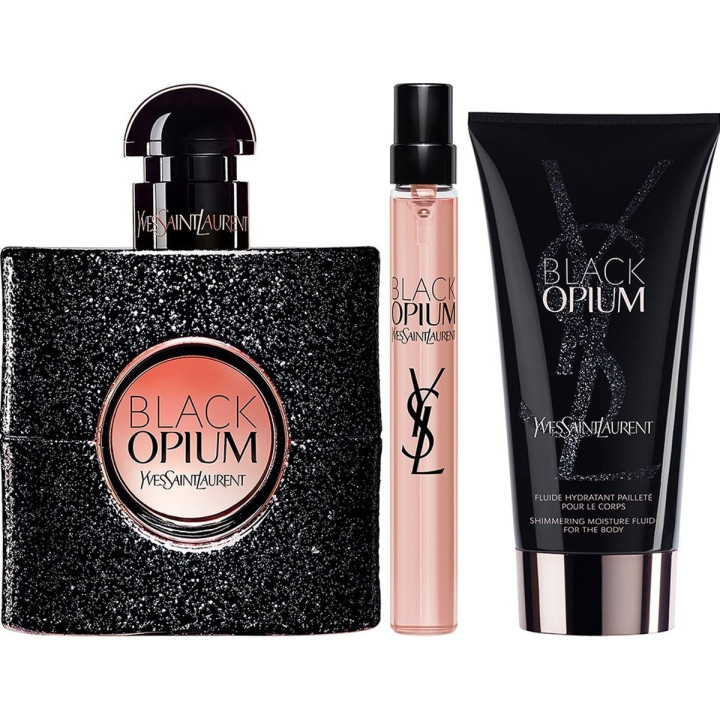 YSL COFFRET  BLACK OPIUM (EAU DE PARFUM 50ML + EDP10ML+LAIT 50ML)