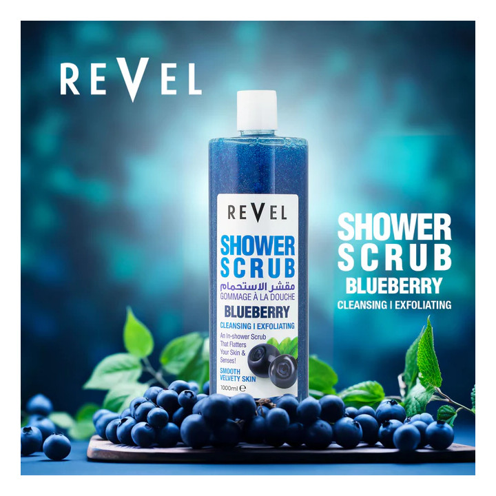 REVEL SHOWER SCRUB BLUEBERRY 1L