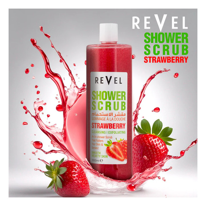 REVEL Gommage Douche à la Fraise 1L