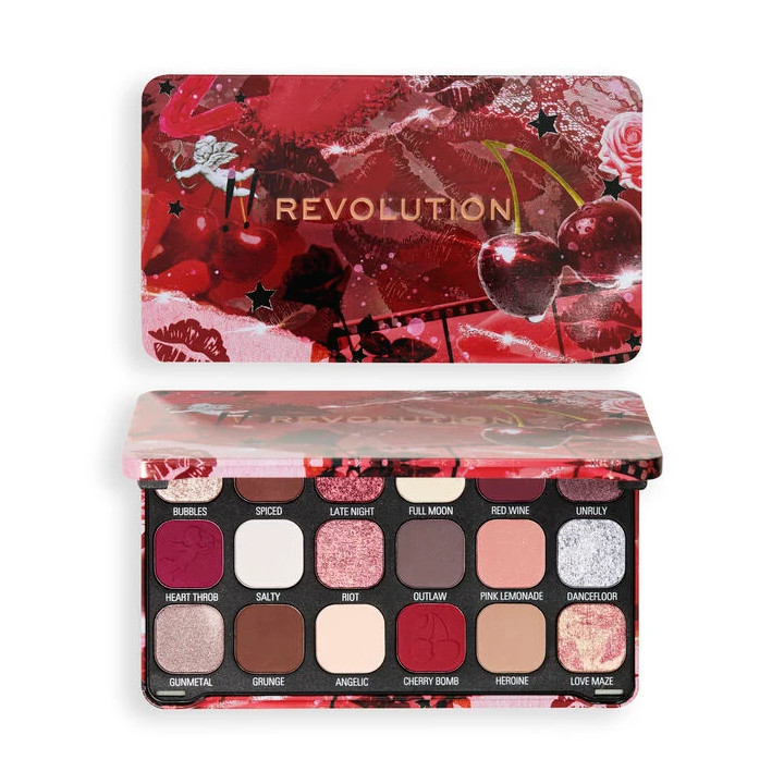 REVOLUTION EYESHADOW PALETTE FLAWLESS CHERRY REBEL