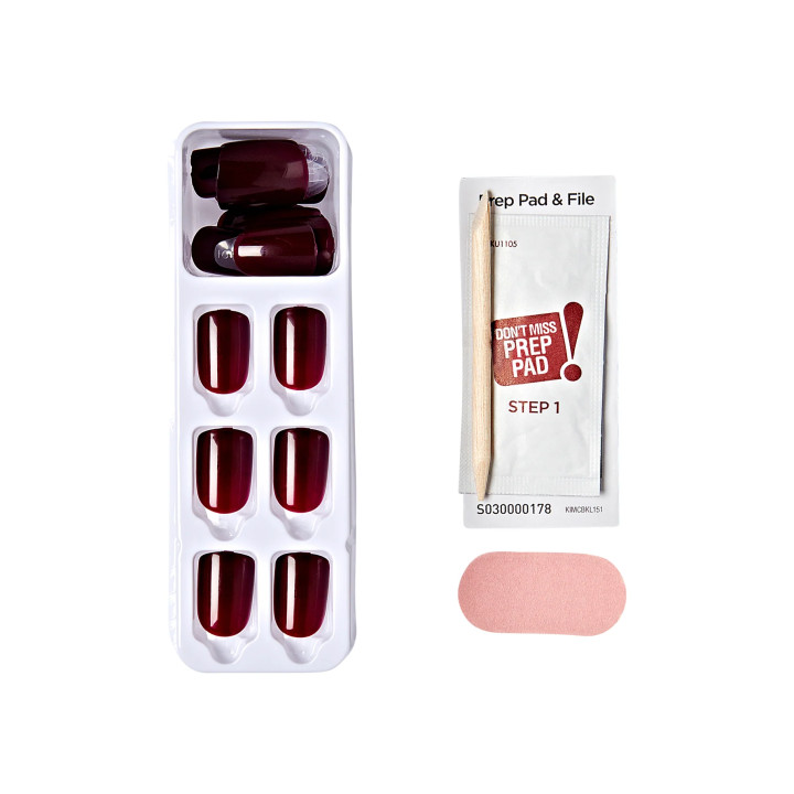 BURGUNDY CHERRY UP FAUX ONGLES IMPRESS KISS |Yousarssif Tunisie